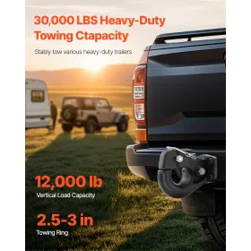 Pintle Hitch Trailer Hitches Receiver for 2.5"-3" Lunette Ring 30000 lbs