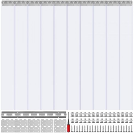 Strip Curtain PVC Door Curtain 60" x 84" Cooler Freezer Clear Plastic