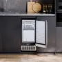 Undercounter Built-in Ice Maker, 80 Lbs/Day Under Counter Ice Maker Machine with Drain Pump Reversible Door Stainless Steel, Fre