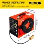 PCP Air Compressor, 350W 2700 RPM Portable Diving Compressor, 4500 Psi High Pressure with 8 mm Quick Connector & Built-in Coolin
