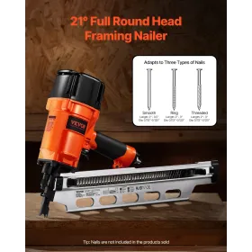 Framing Nailer 50 til 90 mm 21 ° fuld runde hovedpneumatisk