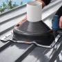 2 Pcs Roof Pipe Flashing Boots, Fit Pipe OD 6-3/4" to 14", Flexible EDPM Roofing Jack Pipe Flashing, High Temp -67℉ to 212℉, End