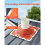 Roof Pipe Flashing Boot, Fit Pipe OD 10" to 18", Flexible Silicone Roofing Jack Pipe Flashing, High Temp -101℉ to 437℉, Endurabl