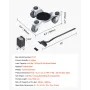 Furniture Dolly, 440 lbs Load Capacity, 3 Wheel Steel 6.3" Tri-dolly Heavy Duty Mover with Triangle Swivel Caster, Carbon Steel 