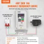 VFD 4HP, 3KW, 14A, 1 or 3 Phase AC 220V Input to 3 Phase AC 0~220V Output Variable Frequency Drive, 50/60Hz Input, 0-2000Hz Outp