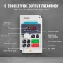 VFD 4HP, 3KW, 14A, 1 or 3 Phase AC 220V Input to 3 Phase AC 0~220V Output Variable Frequency Drive, 50/60Hz Input, 0-2000Hz Outp