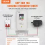 VFD 5HP 4KW 18A 1 eller 3 fase AC 220V input til 3 fase AC 0 ~