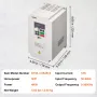 VFD 5HP 4KW 18A 1 eller 3 fase AC 220V input til 3 fase AC 0 ~