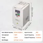 VFD 7.5HP, 5.5KW, 25A, 1 or 3 Phase AC 220V Input to 3 Phase AC 0~220V Output Variable Frequency Drive, 50/60Hz Input, 0-2000Hz 