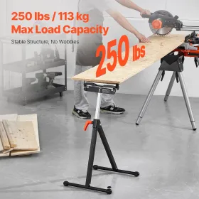 Roller Stand Max Load 250 lb Adjustable Height 27-43 in for Woodworking