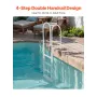 Swimming Pool Ladder, 4-Step Double Handrails Stair, Non-slip Thickened Heavy Duty Steps, Load Capacity 300 lb, for 48-54 In Ing