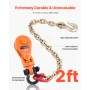 2 Ton Snatch Block with G80 Chain, Swivel Shackle, 3" Sheave for 3/8" Wire Rope, Snatch Block Pulley for Towing and Recovery App