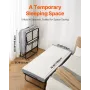 Rollaway Bed, 31 in x 75 in Folding Bed with 4 in Mattress, Twin Size Foldable Bed with Sturdy Metal Frame & Memory Foam Mattres
