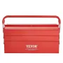 Metal Tool Box, 18-inch, 3-Tier 5-Tray Portable Folding Tool Chest Organizer with Handle & Lock Hole, Powder Coated Steel, Canti