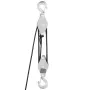 4400 lbs Breaking Strength 100 FT Rope Pulley Hoist, 5:1 Lifting Power Heavy Duty Pulley System with 2pcs Soft Loops, Metal Whee