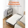 Rollaway Bed, 38 in x 75 in Folding Bed with 5 in Mattress, Twin Size Foldable Bed with Sturdy Metal Frame & Memory Foam Mattres