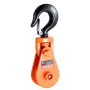 2 Ton Snatch Block with Swivel Hook, 3" Sheave 3/8" Inch Wire Rope, Heavy Duty Snatch Block Pulley 4400 lbs for Towing and Recov