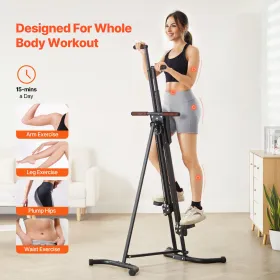 Stair Stepper, Step Range Exercise Machine, Vertical Climber for Home Gym Exercise, Compact Folding Cardio Climber, Full-Body Wo