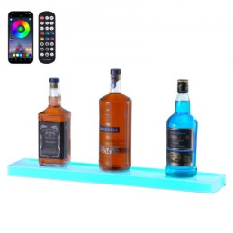 Vægmonteret LED-oplyst spiritusflaske Display Home Bar Shelf 24 "1-trins