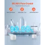 Crystal Singing Bowl, 8-inch F Note Heart Chakra Singing Bowl, Frosted Quartz Singing Bowl with Rubber Mallet and O-Ring, Perfec