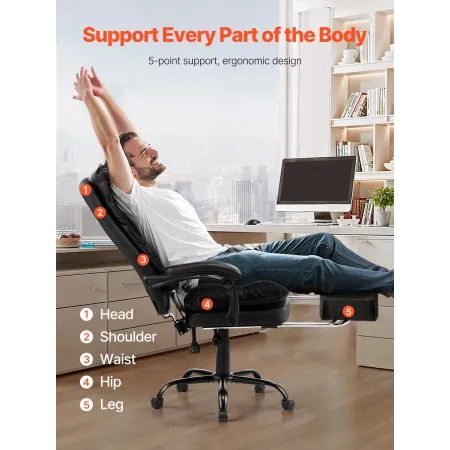Executive Office Chair High Back Chair With Footrest Lumbar