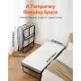 Rollaway Bed, 31 in x 75 in Folding Bed with 5 in Mattress, Twin Size Foldable Bed with Sturdy Metal Frame & Memory Foam Mattres