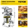 Commercial Stand Mixer, 20Qt Stainless Steel Bowl, 1100W 2 in 1 Multifunctional Electric Food Mixer with Meat Grinder & 3 Speeds