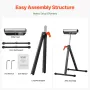 2-Pack Roller Stands, 61 kg / 135 lb Load Capacity, 26.8-42.5" Adjustable Height, Folding Heavy Duty Design with 11.5 in Polishe