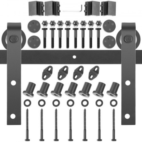 Stalddør hardware kit stald dørkit 9 ​​ft kulstofstål til dobbeltdøre