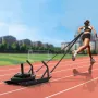 Weight Training Pull Sled, Fitness Strength Speed Training Sled with Handle, Steel Power Sled Workout Equipment for Athletic Exe