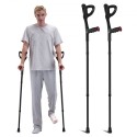 Forearm Crutches 10-Level Height Adjustable Walking Crutches 1 Pair 350LBS
