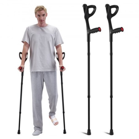 Forearm Crutches 10-Level Height Adjustable Walking Crutches 1 Pair 350LBS