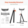 2-Pack Roller Stands, 113 kg/250 lbs Load Capacity, 686mm-1092mm / 27-43 in Adjustable Height, Folding Heavy Duty with Polished 