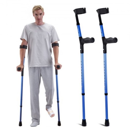 Forearm Crutches Aluminum Walking Crutches with Adjustable Height & Cuffs