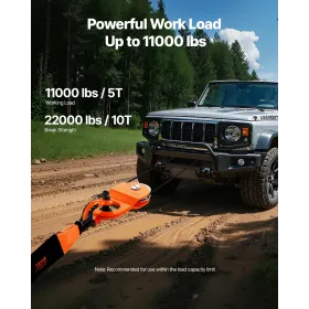 10 T Winch Snatch Block, 22,000 lbs Capacity Block and Tackle Pulley System, Work with 0.4" - 0.55" Rope, Winch Hook Accessories