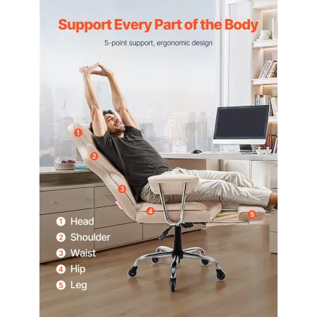 Executive Office Chair High Back Chair Footrest & aftagelige
