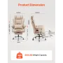 Executive Office Chair, High Back Chair with Footrest and Removable Armrests, Ergonomic Desk Chair High-Resilience Foam Cushion,