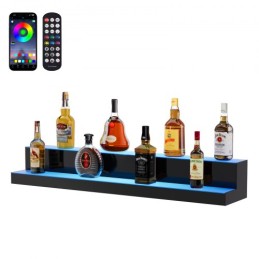 LED Lighted Liquor Bottle Display Bar Shelf RF & App Control 40" 2-Step