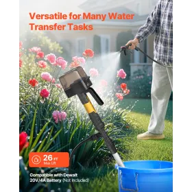 Cordless Stick Water Transfer Pump til Dewalt 20V Max Battery (kun værktøj)