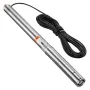 Deep Well Submersible Pump, 750W Input Power, 230V, 65 L/min Flow 64 m(210 ft) Head, with 20 m(65.62 ft) Cord External Control B