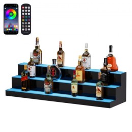 LED Lighted Liquor Bottle Display Bar Shelf RF & App Control 40" 3-Step