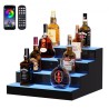 LED Lighted Liquor Bottle Display Bar Shelf RF & App Control 16" 4-Step
