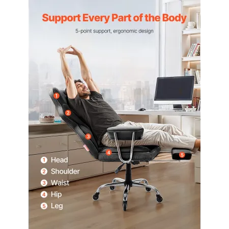 Executive Office Chair High Back Chair Footrest & aftagelige