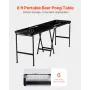 8 Foot Portable Beer Pong Table, Foldable 36 inch Heightened Table, Carrying Handles and 6 Pong Balls, Lightweight Tailgate Tabl