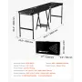8 Foot Portable Beer Pong Table, Foldable 36 inch Heightened Table, Carrying Handles and 6 Pong Balls, Lightweight Tailgate Tabl