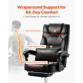 Executive Chair High Back Office Chair med fodstøtten Lumbar