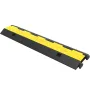 Cable Protector Ramp, 4 Packs 2 Channels Speed Bump Hump, 101x24.5x5 cm Rubber Modular Speed Bump Rated 4989.5 kg Load Capacity,