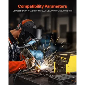 200Amp Spool Gun with 10FT Cable Suitable for 0.030" 0.035" Welding Wires