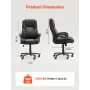 Executive Chair High Back Office Stol Knob-Control Lændestøtte