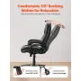 Executive Chair, High Back Office Chair with Knob-Control Lumbar Support, Ergonomic Desk Chair Adjustable Tilt & Height, PU Leat